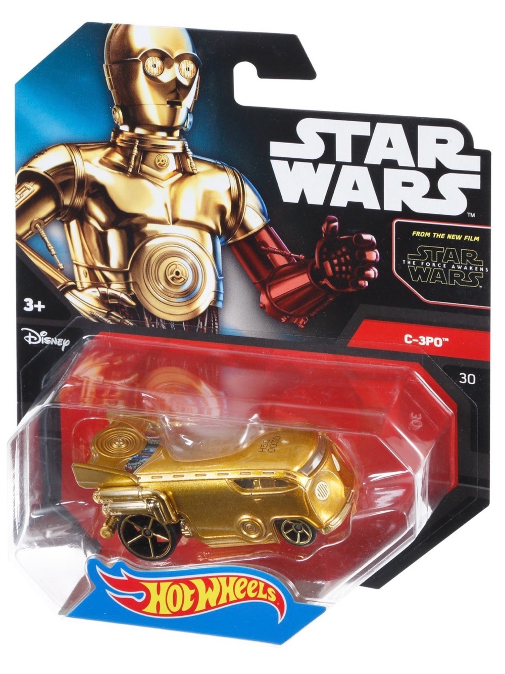 NEW Star Wars C-3PO HOT WHEELS x Disney x StarWars Gold Collectible Toy Car